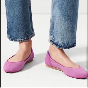 Rothy’s Strawberry Ice Retired Square Toe Flats women’s size 9.5